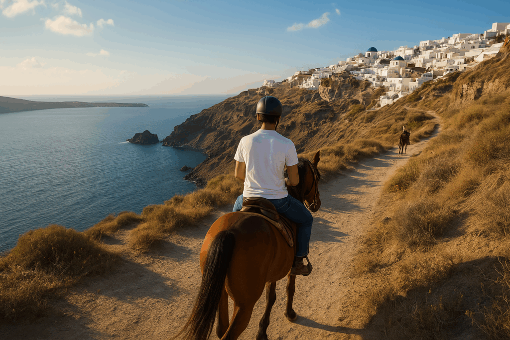 Buitenrit Strand Megalochori  Santorini - Griekenland